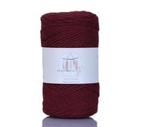 Makromecity, Baumwolle Makramee Garn 2mm x 180m Kastanienbraun Recycelte Baumwolle zum Häkeln Cotton Macrame Cord für Handwerk Wohndekorationen Platzteller Umhängetasche Häkeltaschen Runner