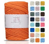 Makromecity, Baumwolle Makramee Garn 2mm x 180m Orange Recycelte Baumwolle zum Häkeln Cotton Macrame Cord für Handwerk Wohndekorationen Platzteller Umhängetasche Häkeltaschen Runner