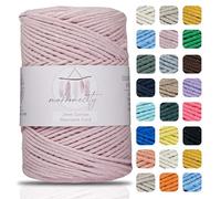 Makromecity, Baumwolle Makramee Garn 2mm x 180m Recycelte Baumwolle zum Häkeln Cotton Macrame Cord für Handwerk Wohndekorationen Platzteller Umhängetasche Häkeltaschen Runner (Baby Pinke)