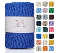 Makromecity, Baumwolle Makramee Garn 2mm x 180m Sax Blau Recycelte Baumwolle zum Häkeln Cotton Macrame Cord für Handwerk Wohndekorationen Platzteller Umhängetasche Häkeltaschen Runner