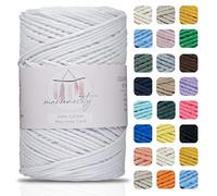 Makromecity, Baumwolle Makramee Garn 2mm x 180m Weiß Recycelte Baumwolle zum Häkeln Cotton Macrame Cord für Handwerk Wohndekorationen Platzteller Umhängetasche Häkeltaschen Runner