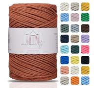 Makromecity, Baumwolle Makramee Garn 2mm x 180m Ziegel Recycelte Baumwolle zum Häkeln Cotton Macrame Cord für Handwerk Wohndekorationen Platzteller Umhängetasche Häkeltaschen Runner