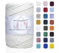 Makromecity Einzelstrang-Makramee-Kordel, 3 mm x 100 Yards (300 Fu), 3 mm Einzelstrang-Makramee-Kordel aus natrlicher Baumwolle fr Makramee-Ku