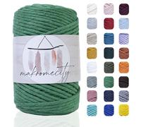 Makromecity Einzelstrang-Makramee-Kordel (3 mm x 328 Fu ) 3 mm Einzelstrang-Benetton-Baumwollkordel f r Makramee-Kunst und -Handwerk f r Wandbeh