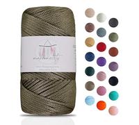Makromecity Makramee Garn 2mm x 115m Premium Polyester Macrame Cord Polypropylene Yarn für Handwerk Wohndekorationen Platzteller Umhängetasche Handtasche Runner Schnullerkette 20 Farbe