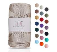 Makromecity Makramee Garn 2mm x 115m Premium Polyester Macrame Cord Polypropylene Yarn für Handwerk Wohndekorationen Platzteller Umhängetasche Handtasche Runner Schnullerkette 20 Farbe