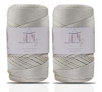 Makromecity Makramee Garn 2mm x 230m Premium Polyester Macrame Cord Polypropylene Yarn für Handwerk Wohndekorationen Platzteller Umhängetasche Handtasche Runner (Natur, 2 Strang)