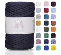 Makromecity Makramee Garn 3mm x 100m Premium Single Twisted Macrame Cord Baumwollgarn für Handwerk Schlüsselanhänger Wohndekorationen Platzteller Umhängetasche Handtasche Runner