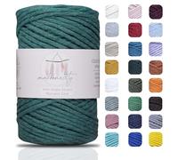 Makromecity Makramee Garn 3mm x 100m Premium Single Twisted Macrame Cord Baumwollgarn für Handwerk Schlüsselanhänger Wohndekorationen Platzteller Umhängetasche Handtasche Runner