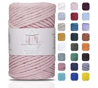 Makromecity Makramee Garn 3mm x 100m Premium Single Twisted Macrame Cord Baumwollgarn für Handwerk Schlüsselanhänger Wohndekorationen Platzteller Umhängetasche Handtasche Runner