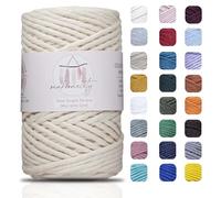 Makromecity Makramee Garn 3mm x 100m Premium Single Twisted Macrame Cord Baumwollgarn für Handwerk Schlüsselanhänger Wohndekorationen Platzteller Umhängetasche Handtasche Runner