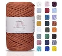 Makromecity Makramee Garn 3mm x 100m Premium Single Twisted Macrame Cord Baumwollgarn für Handwerk Schlüsselanhänger Wohndekorationen Platzteller Umhängetasche Handtasche Runner