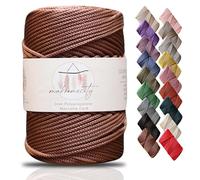 Makromecity Makramee Garn 3mm x 120m Kupfer Premium Polyester Makramee Schnur Polypropylene Yarn Basteln für Wandbehänge Umhängetasche Handtasche Runner Schnullerkette Platzteller