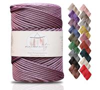 Makromecity Makramee Garn 3mm x 120m Pflaumen Premium Polyester Makramee Schnur Polypropylene Yarn Basteln für Wandbehänge Umhängetasche Handtasche Runner Schnullerkette Platzteller