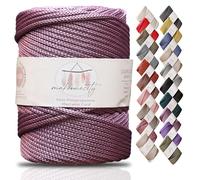 Makromecity Makramee Garn 5mm x 95m Pflaumen Premium Polyester Makramee Schnur Polypropylene Yarn Basteln für Wandbehänge Umhängetasche Handtasche Runner Schnullerkette Platzteller