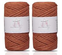 Makromecity, Makramee-Schnur, einsträngig, 3 mm x 91,4 m, 3 mm, einzelne Stränge, natürliche Baumwollkordel für Makramee, Kunst und Handwerk, für Wandbehänge, recycelte Baumwolle (Ziegelstein, 2