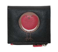 Mala Leather Bobbie Robin Bird Kleine Geldbörse Echtes Leder Geldbörse - RFID Geschützt - 5 Kartenfächer, Ausweisfenster, Münz- & Geldscheinfächer - Geschenk Staubbeutel - 10 × 9 × 2 cm - Schwarz