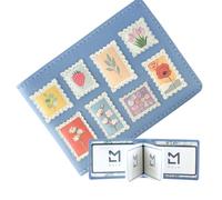Mala Leather Botanists Post Floral Stamp ID & Card Holder RFID - Removable Insert Wallet, Holds 12 Cards, Leather Travel Pass Holder with Dust Bag, blau, Eine Größe, Klassisch
