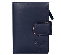 Mala Leather BRAEMAR Country Stag Tab Geldbörse - Weiches Leder Geldbörse mit Highland Stag Motiv, Tartan Besatz, RFID Schutz, 9 Kartenfächer, Reißverschluss Münzfach - Damen Kompakte Geldbörse im