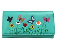 Mala Leather Butterflies & Flowers Floral Matinee Geldbörse RFID Schutz - Sophia, türkis, M, Zeitgenössisch