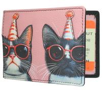 Mala Leather Cool Cats Collection Reise-/Ausweishalter 629TC_39, Schwarz , M, Modern
