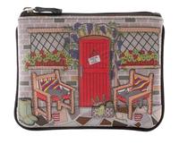 Mala Leather Gone to Pot Country Cottage Katze Leder Münzbörse für Frauen - RFID Reißverschluss oben Kartenhalter Geldbörse mit 3 Kartenfächern - Echtes Leder Kompakte Geldbörse - 12 x 9,5 cm