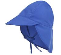 Malaxlx Kleinkind Sonnenhut Blau Sommermütze Kinder Schirmmütze mit Nackenschutz und Bindebändern Mütze Flapper UV Schutz Strand Hut für 2-5 Jahre Mädchen Jungen