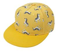 Malaxlx Zebra Gelb Baby Baseball Cap Sonnenhut UV Schutz Sommerhut Verstellbar Kinder Snapback Cap Baseballkappe Schirmmütze für 4-8 Jahren Mädchen Jungen