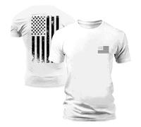 Male T-Shirt Rundhals T-Shirts mit amerikanischer Flagge, kurzärmelig, USA-Flagge, lässig, Sport Tshirts Herren, Schnelltrocknend Atmungsaktiv Trainingsshirt, Kurzarm Laufshirt, Gym T-Shirt