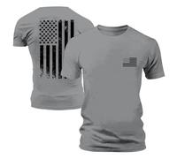 Male T-Shirt Rundhals T-Shirts mit amerikanischer Flagge, kurzärmelig, USA-Flagge, lässig, Sport Tshirts Herren, Schnelltrocknend Atmungsaktiv Trainingsshirt, Kurzarm Laufshirt, Gym T-Shirt