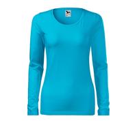 MALFINI Damen Langarm T-Shirt Slim - Türkisblau | L
