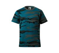 MALFINI Kinder T-Shirt Camouflage - Camouflage petrolblau | 134 cm (8 Jahre)