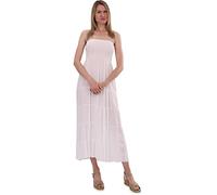 Malito - Damen Bandeaukleid - trägerloses Kleid für Strand & Alltag - Sommerkleid mit gesmoktem Oberteil - luftig lockeres Strandkleid 4635 (Größe: 34-42 weiß)