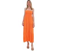 Malito - Damen Bandeaukleid - trägerloses Kleid für Strand & Alltag - Sommerkleid mit gesmoktem Oberteil - luftig lockeres Strandkleid 4635 (Größe: 34-42 orange)