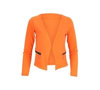 Malito - Damen Blazer Langarm - unifarbener Jerseyblazer - Kurze Basic Jacke - Sweatblazer mit Reißverschluss - Tasche - tailliertes Sakko 6040 (Größe S-XXL)
