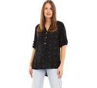 Malito Damen Bluse mit Print | Tunika mit ¾ Armen | Blusenshirt auch Langarm tragbar | Elegant - Shirt 6703 (schwarz) 34-40