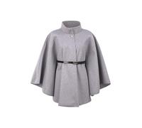 malito - Damen Cape Mantel - langarm Vinatage Poncho modern & elegant - edle bequeme unifarbene Jacke - klassischer Umhang Freizeit & Alltag 4570 - (Hellgrau)