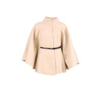 malito - Damen Cape Mantel - langarm Vinatage Poncho modern & elegant - edle bequeme unifarbene Jacke - klassischer Umhang Freizeit & Alltag 4570 - (Beige)