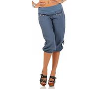 Malito Damen Capri Hose aus Leinen | Stoffhose in Unifarben | Freizeithose für den Strand | Chino - Kurze Hose 6302