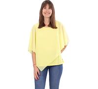 Malito - Damen Chiffonbluse - kaschierendes Fledermaus Shirt - asymmetrische Tunika mit lockerer Passform - blickdichte Bluse im Poncho Style 10732 (34-44 | gelb)
