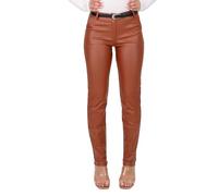 Malito - Damen Chinohose - schicke elastische Lederoptik Hose - Festliche Elegante Stretch Damenhose 1031 - Kupfer XL