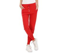 Malito - Damen Jogginghose im Classic Look - Sporthose in Unifarben - Baggy zum Tanzen - Sweatpants - Trainingshose 8021-G (rot L)