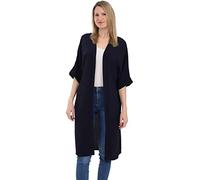 Malito - Damen Kimono - Cardigan für den Sommer - Tunika Poncho Blazer für den Alltag - Strand Party Bikini Cover Up Basic 2342 (Größe: 34-42 dunkelblau)