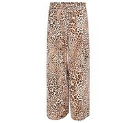 Malito - Damen Marlenehose im Animal Print - weich fließende Culottehose - lockere Sommerhose - Trendige Freizeithose 2306 - (Leo 5)