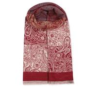 malito - Damen Modeschal - weicher XXL Viskosemix Kaschmir Schal - Winterschal Ornament-Print modern & lang - Pashmina Stola Orient S607 - (Bordeaux-weiß)