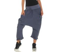 Malito Damen Pumphose aus Leinen | Stoffhose in Unifarben | Freizeithose für den Strand | Capri Hose 6285
