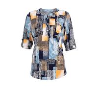 Malito - Damen Schlupfbluse - legere Stretch Bluse - Elegantes Blusenshirt mit 3/4 Arm - Basic Damenbluse 6666 - (Orange XXL)