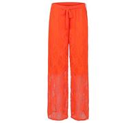 Malito - Damen Spitzenhose Plussize - weich fließende Sommer Strandhose - Lange Elegante Curvy Hose - feminin festlich OneSize 20635 - (Neon-Orange)