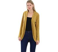 Malito Damen Strickjacke lang | Cardigan im eleganten Design | Angesagter Oversize Look - Weste - Jacke 5021 (dunkelgelb)