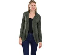 Malito Damen Strickjacke lang | Cardigan im eleganten Design | Angesagter Oversize Look - Weste - Jacke 5021 (Oliv)